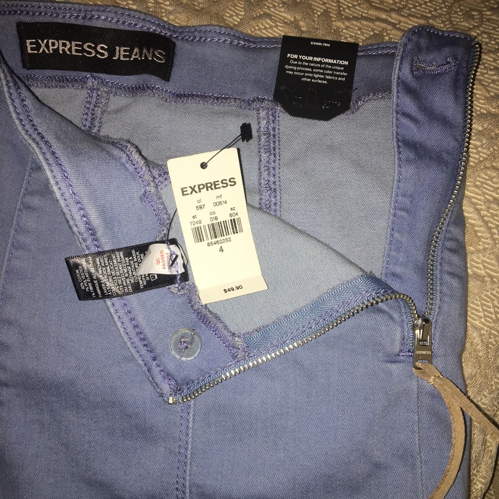 Express Jeans Denim Shorts with side zipper